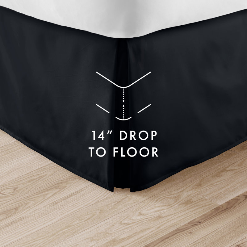 Full White Cotton Polyester Pleated Bed Skirt