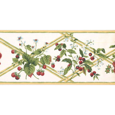 Bordure de papier peint L 15 pi x l 9,13 po Kelliher Fruits