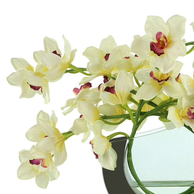 Orchid Arrangement in Mirrored Glass Vase