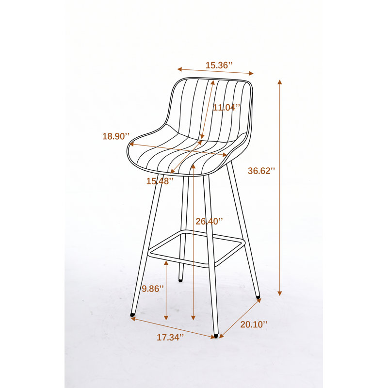 Ensemble de 2 tabourets de bar Amyris de 30 pouces avec repose-pieds chromé, gris