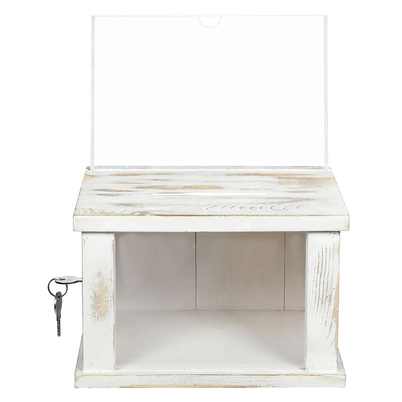 Boîte en bois massif, Blanc