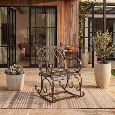 Chaise berçante d'extérieur en métal Anniken