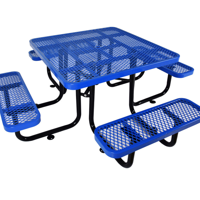 Table de pique-nique carrée 46 po Annalysa, Blue/Black