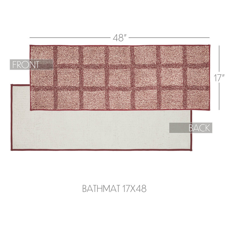 Connell Cotton Blend Non-Slip Bath Mat, 17"W x 48"L