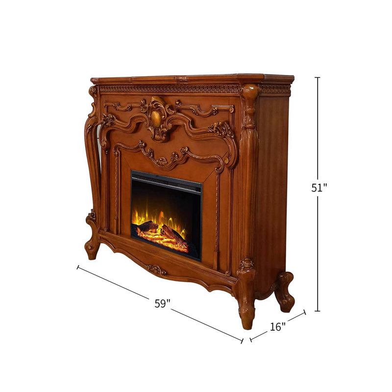 Massa 59'' W Electric Fireplace with 1500 BTU, Honey Oak