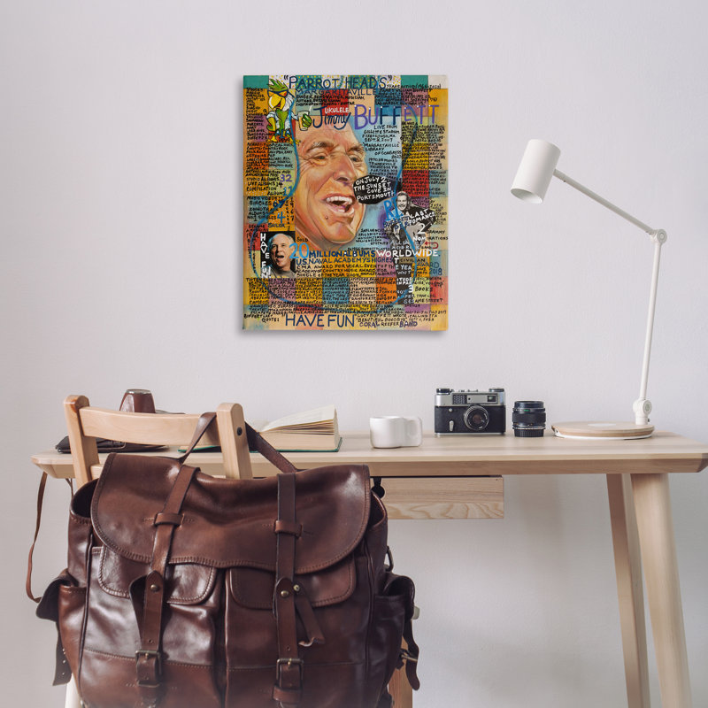 Art mural sur toile Jimmy Buffet Collage par Sabin, H 40 po x l 30 po