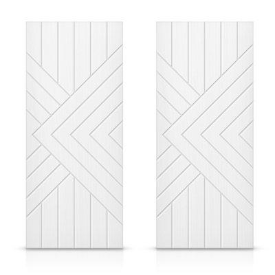 Hollow Paneled Painted without Installation Hardware Kit Sliding Closet Doors
