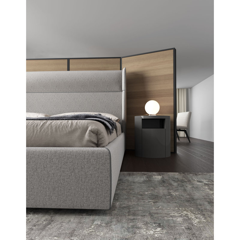 Bond Upholstered Bed, Gris, King