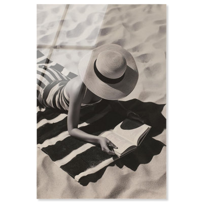 Beach Hat Reader Acrylic Print Glam Wall Decor by Notoriart, Ready to Hang, 10 x 15