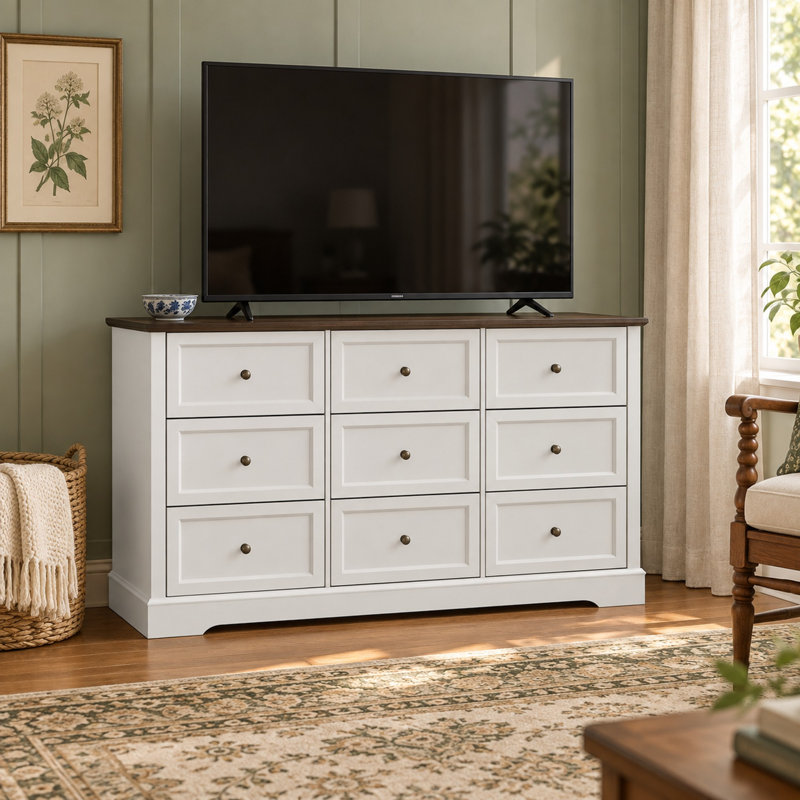 Ensemble de chambre à coucher 3 pièces comprenant une commode à 9 tiroirs, une commode à 5 tiroirs et une table de chevet