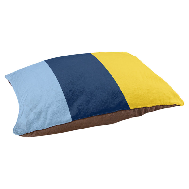 Coussin d'extérieur pour chien Florida Tribe, Medium (28" W x 18" D x 9.5" H), Light Blue/Navy Blue/Yellow