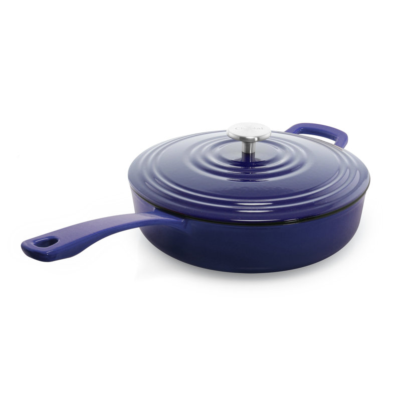 Chantal 10 In. Cast Iron Skillet Set with Lid, Cobalt Blue