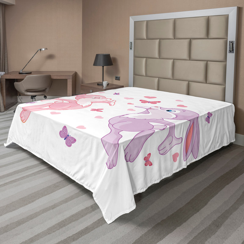 Drap plat Ambesonne Love, Drap plat de taille double