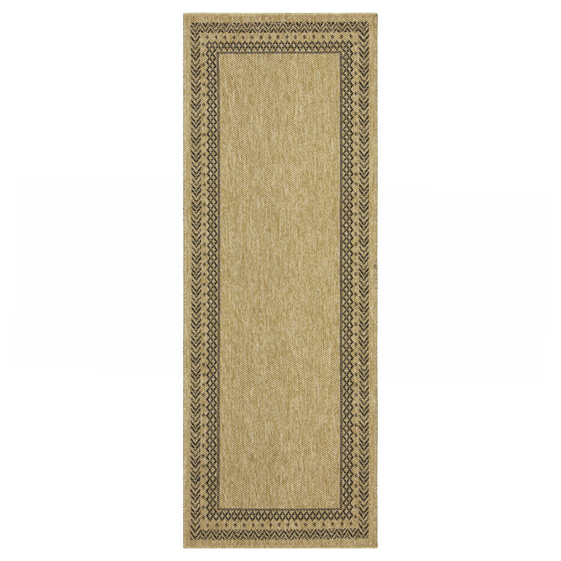 Black Indoor/Outdoor Area Rug, Runner 2'7" x 7'3"