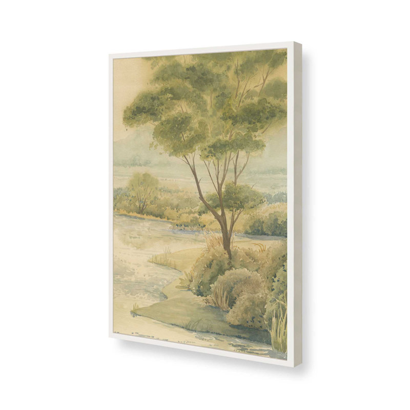 «Rivanna Shore II» par Grace Popp, reproduction d'art, H 30 po x l 20 po, Single Picture Framed Print without Mat, Blanc