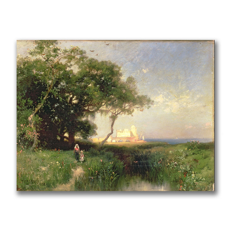 "the coast of floride, 1882" par thomas moran, reproduction d’art sur toile, H 24 po x l 32 po x P 2 po
