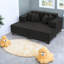 Spacious Modern Sofas, Corduroy Fabric Chaise With Pillows, Living Room