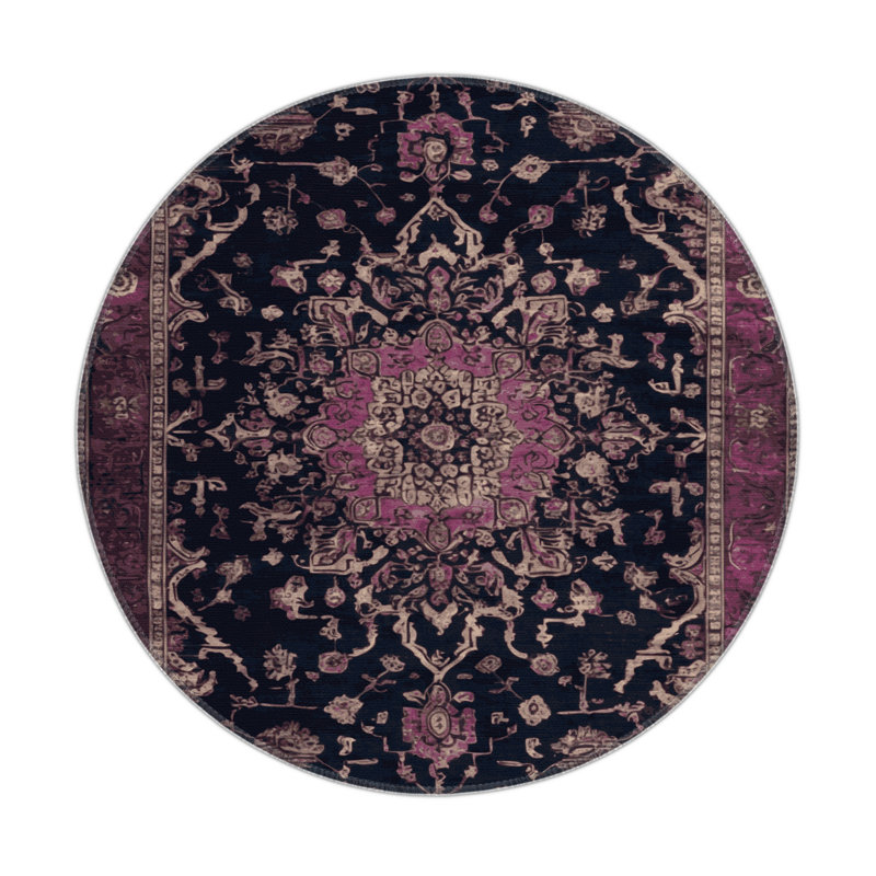 Tapis intérieur et extérieur brun Overdyed, Rond 5 pi