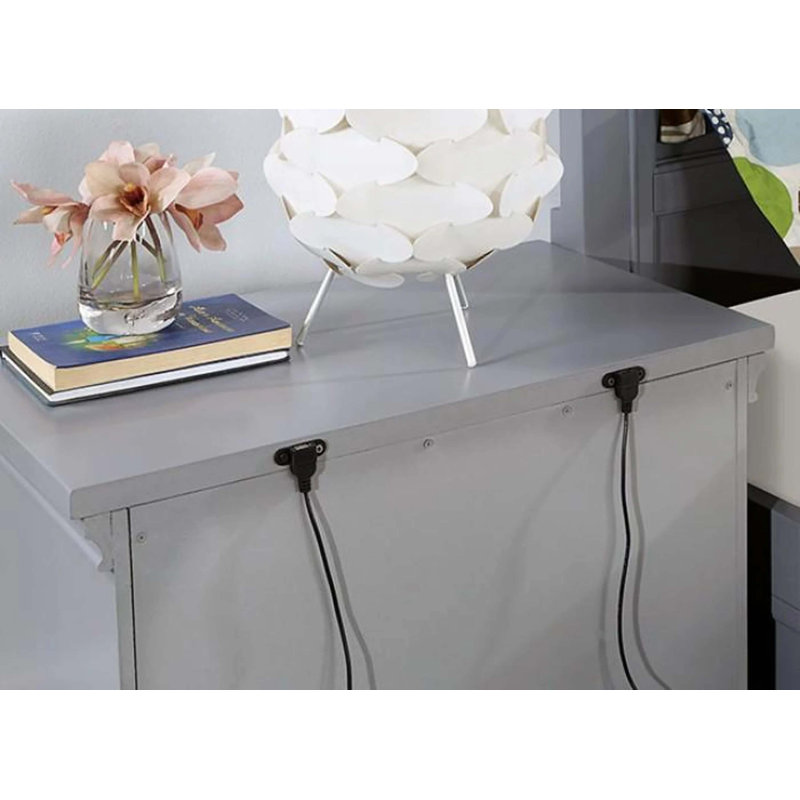 Transitional Style 1Pc Nightstand Only Bedroom Furniture Bedside Table Round Knobs 3-Drawers Nightstand, Grey