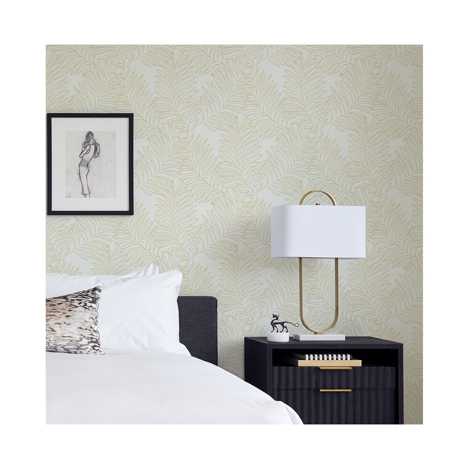Palmina Modern Floral Wallpaper, Yellow