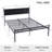Geneal Faux Leather Upholstered Platform Bed Frame with Black Grid Tufted Headboard, Full Size Modern Metal Bed Frame, No Box Spring Needed-999439194-1002097630