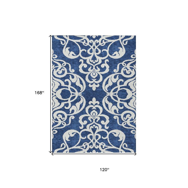Tapis lavable intérieur / extérieur bleu marine 10 pi x 14 pi