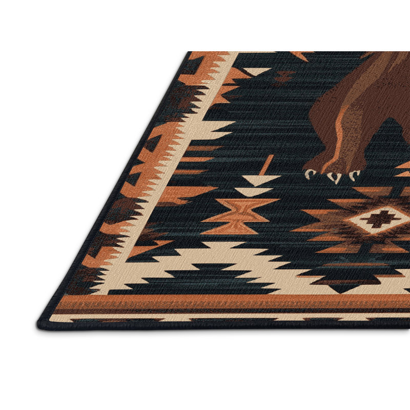  Washable Chupacabra Southwestern Area Rug