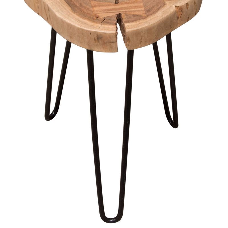 Azzole Solid Wood Top End Table