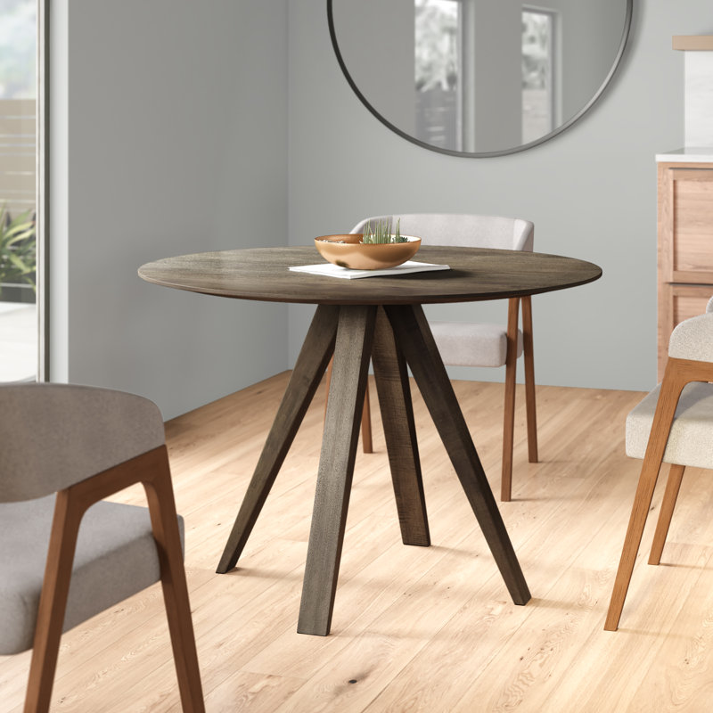 Cullinan Maple Round Solid Wood Dining Table, Shadow, 29" H x 42" W x 42" D, Shadow