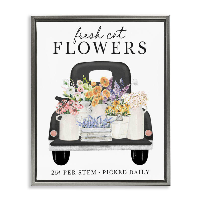 Cadre flottant quotidien Fresh Flowers, Cadre flottant gris lustré, H 31 po x l 25 po