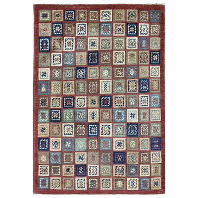 Hand-Knotted High-Quality Blue, Brown, and Cream Area Rug