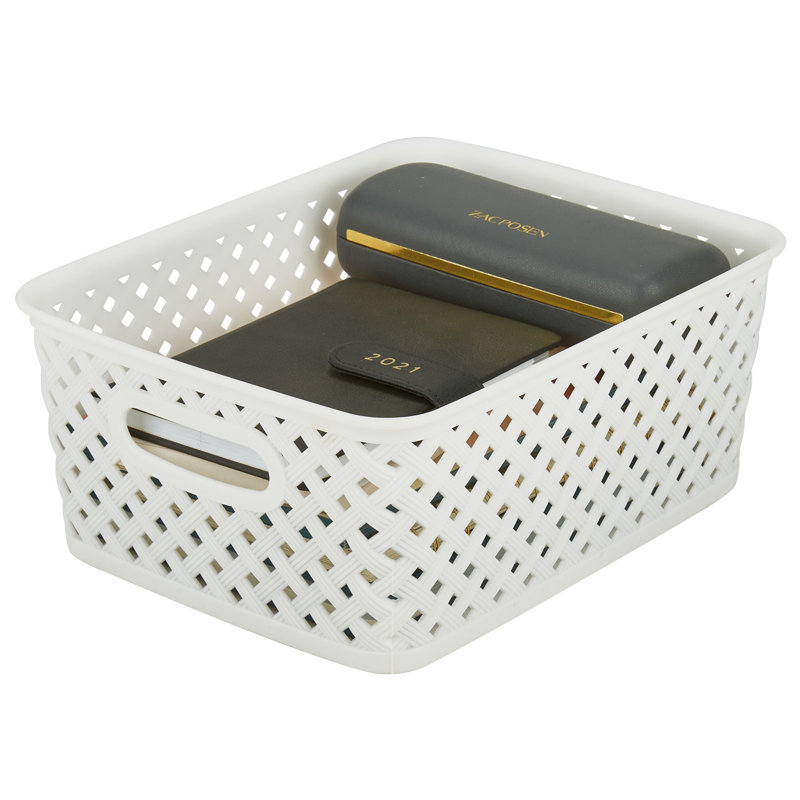 Panier en osier, H 3,94 po x l 7,87 po x p 9,84 po, Blanc