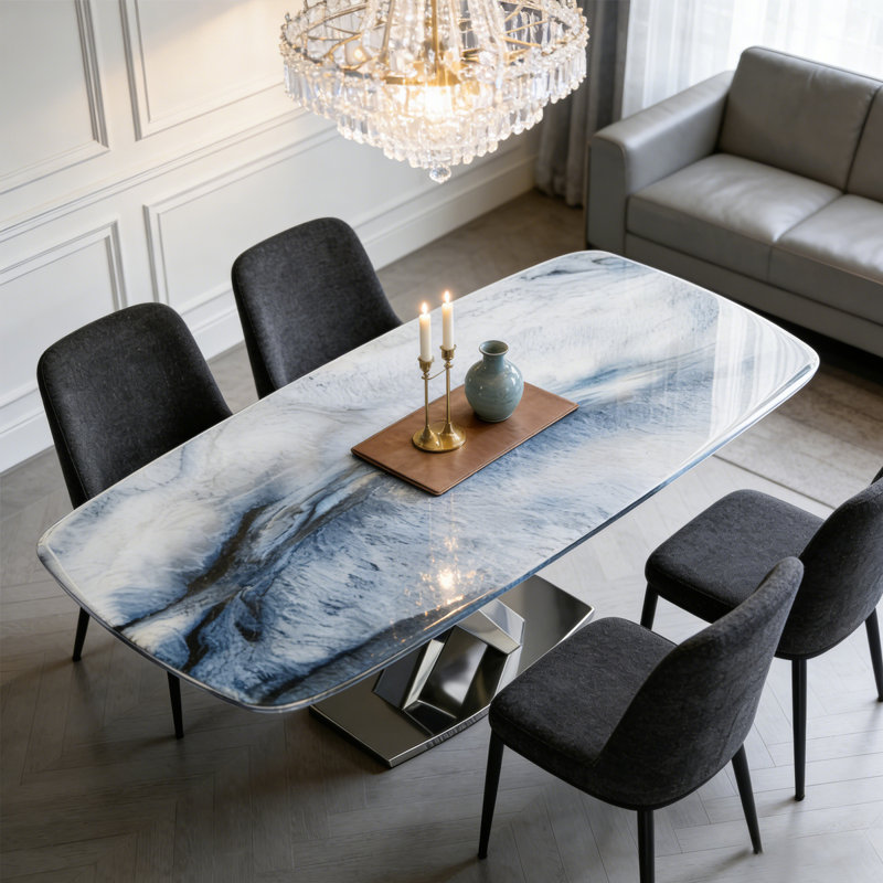 Rectangular marble tabletop Dining Table, 55.12
