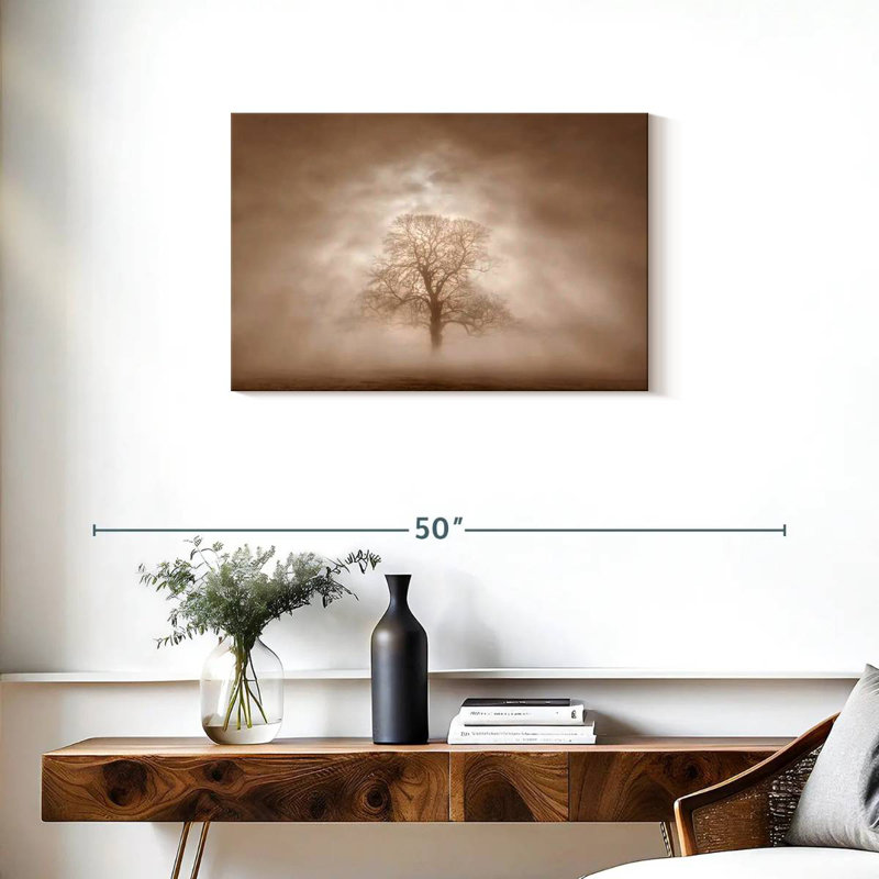 Harnek Tree In Moody Light In Sepia, 20" H x 30" W