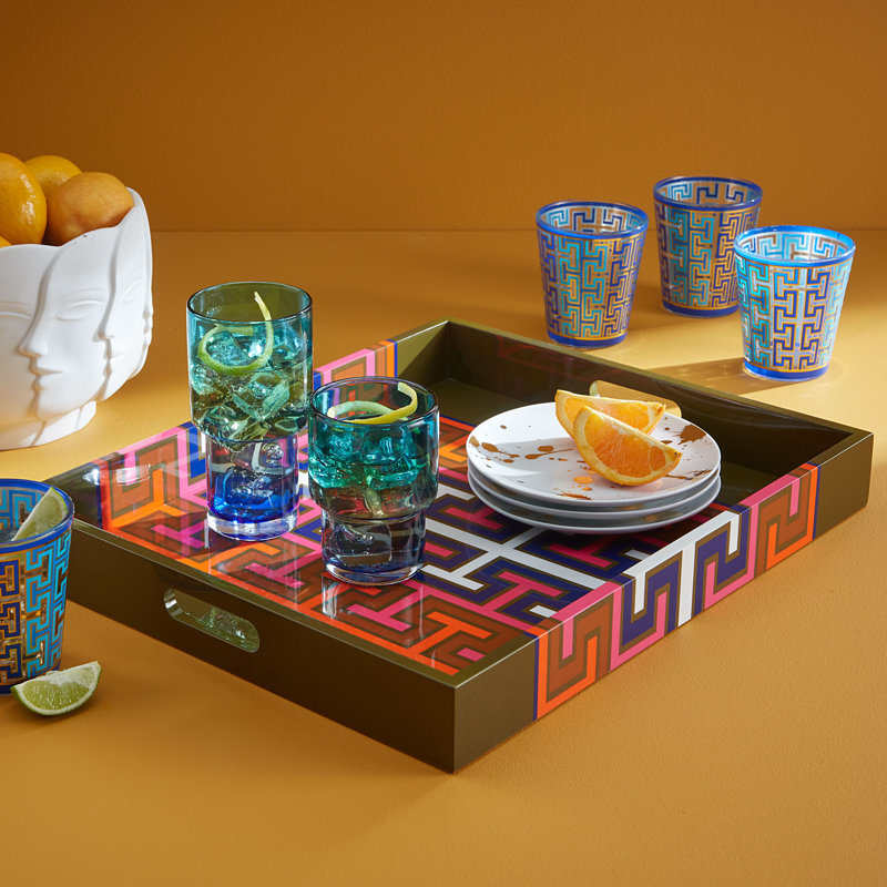 Colorful Rectangular Lacquer Decorative Tray