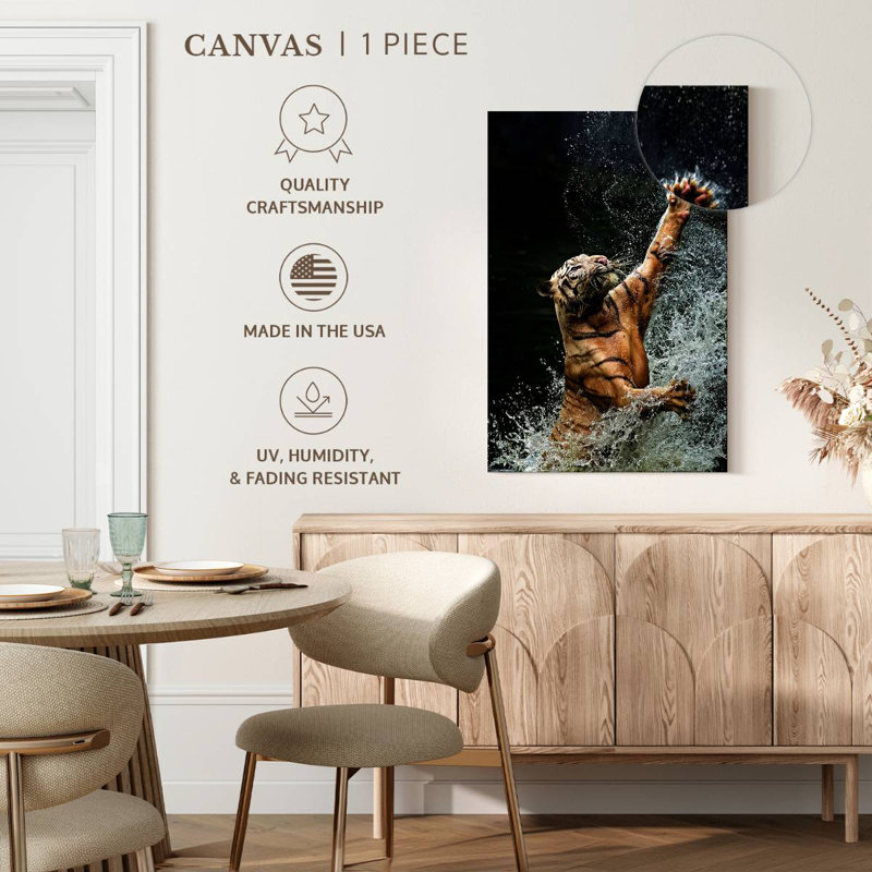 Brampt Tiger's Bath Time, 36" H x 24" W