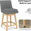 Ensemble de 4 tabourets de bar pivotants à hauteur de bar, avec tabouret de comptoir en tissu pour îlot de cuisine avec dossier, siège d'une hauteur de 26,8 po et pieds en bois massif-1251930510