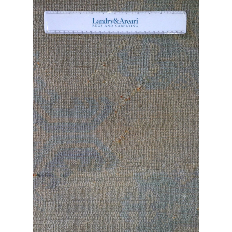 Tapis unique orange / Sherbert / Céladon de 6 pi x 8 pi 4 po des années 1920