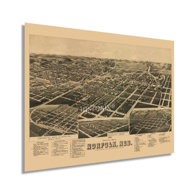 " 1889 Norfolk Nebraska Map "