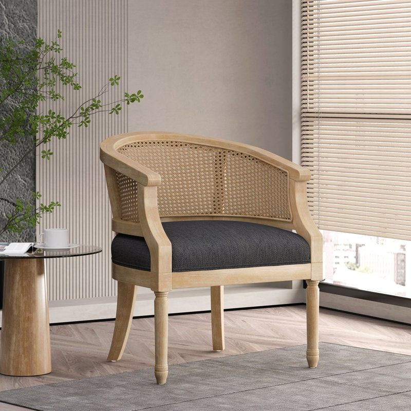 Chaise d'appoint en bois d'hévéa gris anthracite, Gris anthracite