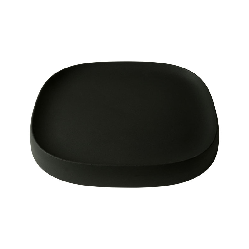 Pebble Modern Durable Plant Caddy, Caviar Black, 4" H x 19.7" W x 23" D