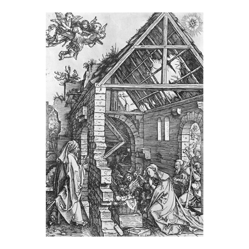 La Nativité de la série «La vie de la Vierge» par Albrecht Dürer - Estampe numérique, H 20 po x l 16 po