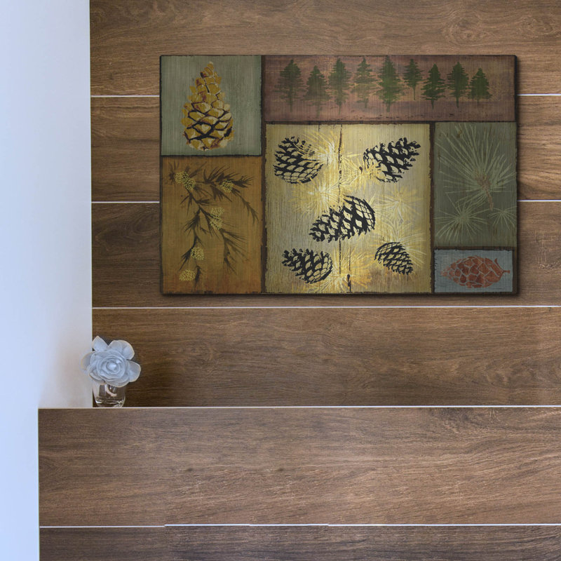 Winston Porter «Pines And Oak 1» par Art Licensing Studio, art mural en métal, H 12 po x l 12 po