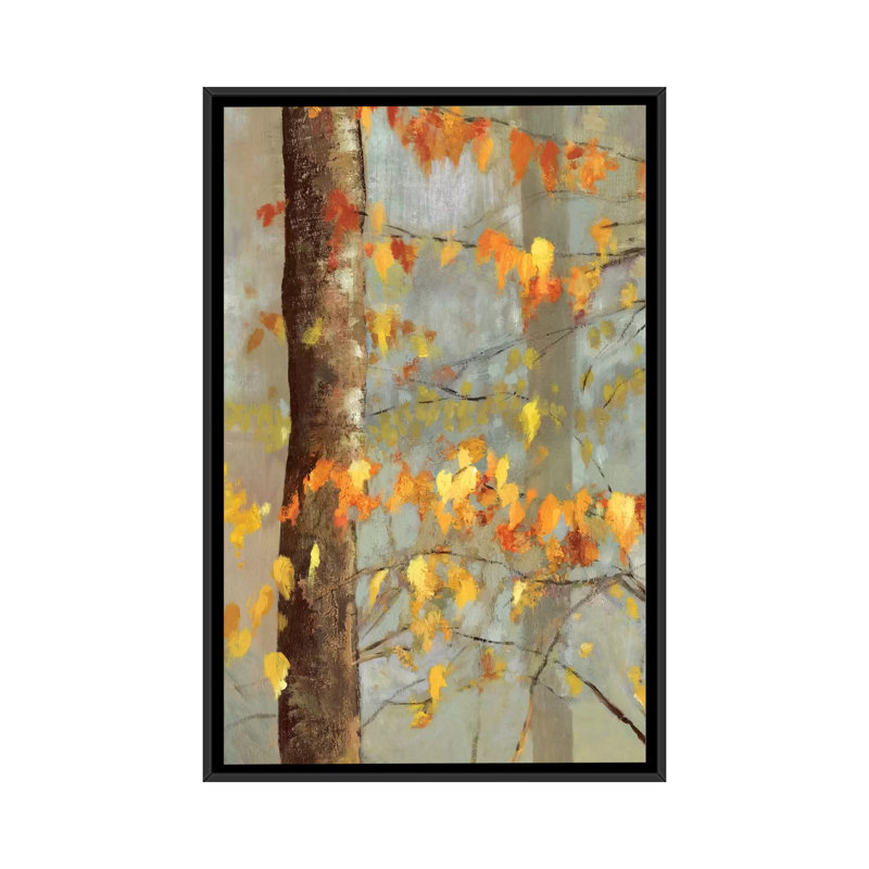 « golden branches i », impression sur toile, H 26 po x l 18 po x P 1,5 po, Toile avec cadre noir, Pas de tapis