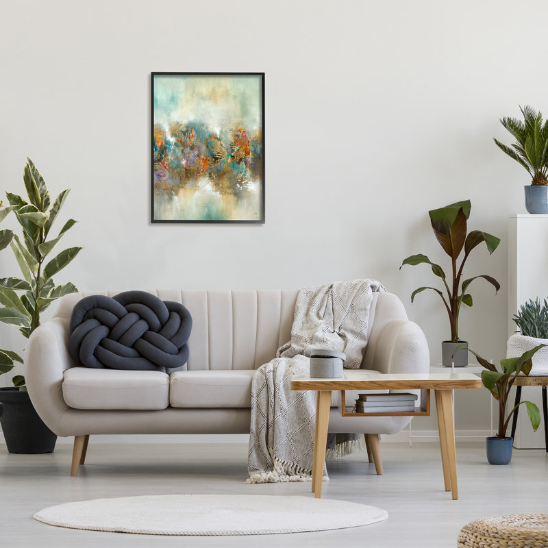 «Vivid Abstract Botanical Bold Glam Détail» par K. Nari - peinture à cadre flottant sur toile, H 30 po x l 24 po x P 1,5 po
