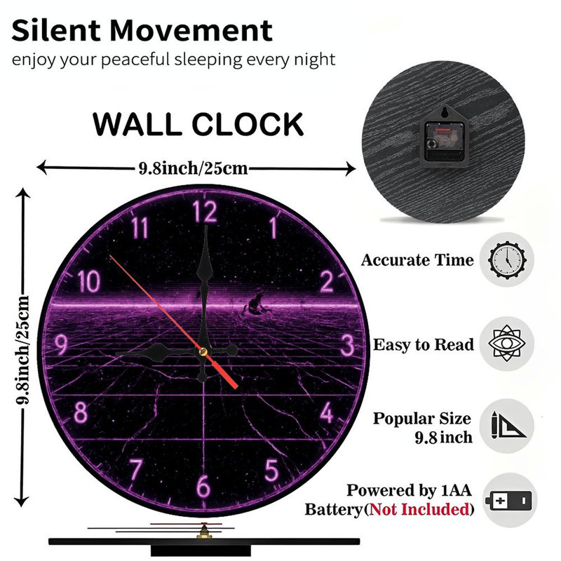 Horloge avec effet néon
