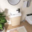 Meuble-lavabo simple autoportant de 18 po avec plateau en céramique et porte à fermeture douce-1649924677