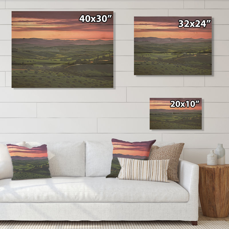 Toscane Twilight - panneau de bois sur bois de pin naturel, H 10 po x l 20 po