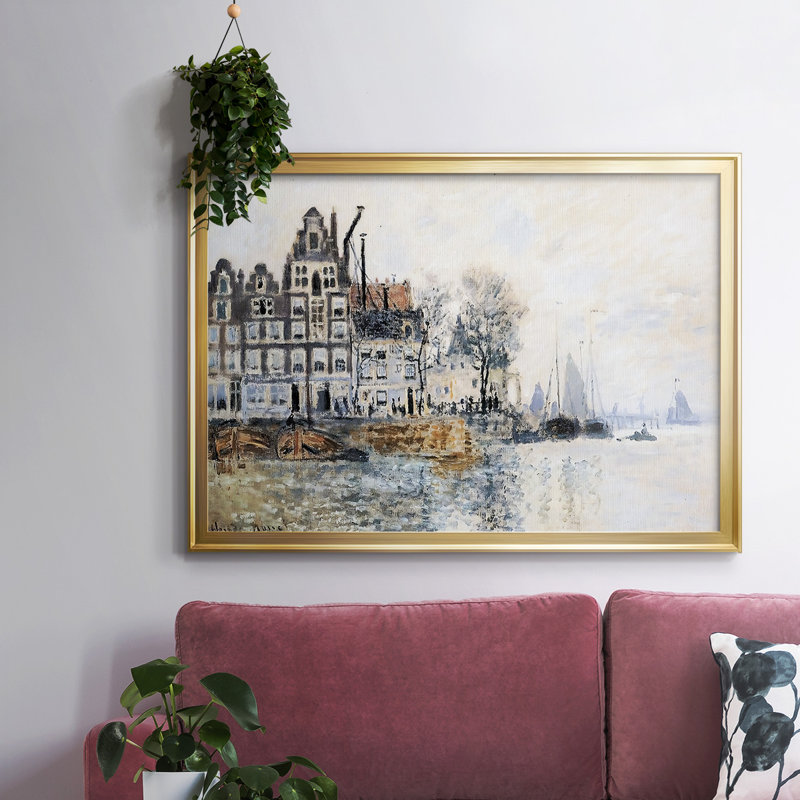 View of Amsterdam, 1874, toile tendue avec châssis, H 14 po x l 20 po x P 1,5 po, Or