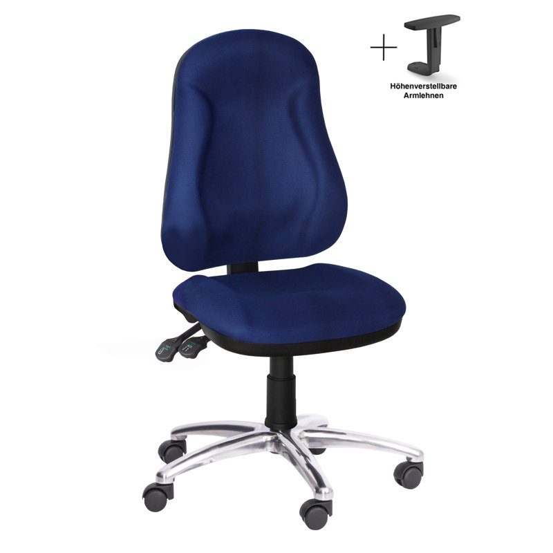 Office Chair, Blue, Fixed armrests